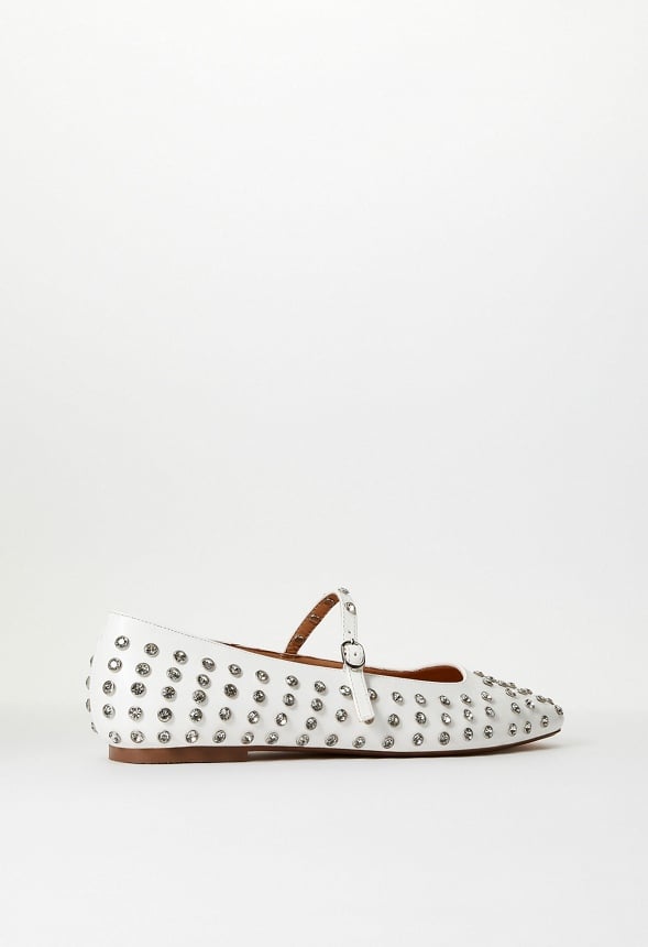 Ellidy Ballet Flat Bright White/ Silver