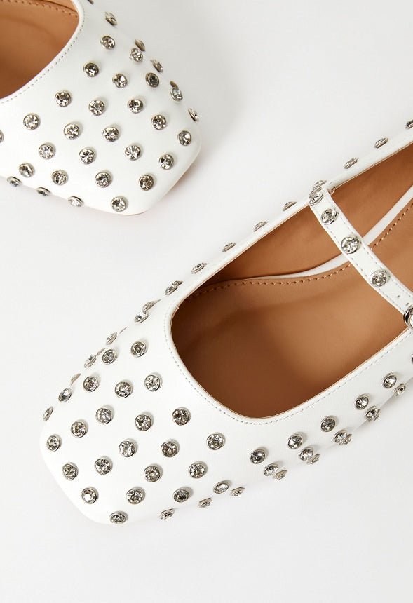 Ellidy Ballet Flat Bright White/ Silver