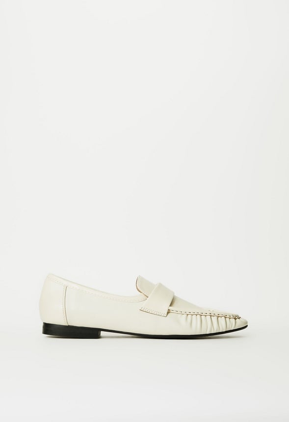 Jade Flat Loafer Birch White