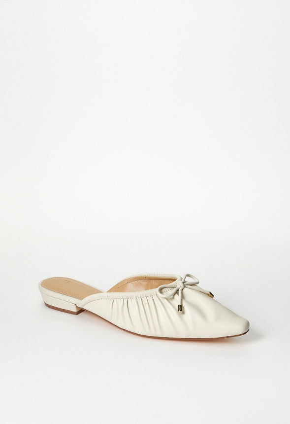 Monette Flat Mule Birch White
