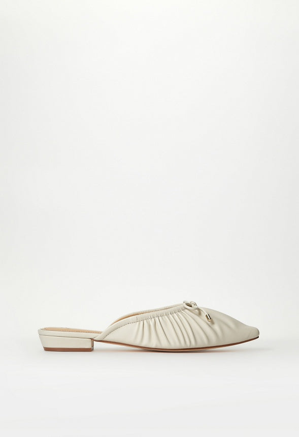 Monette Flat Mule Birch White