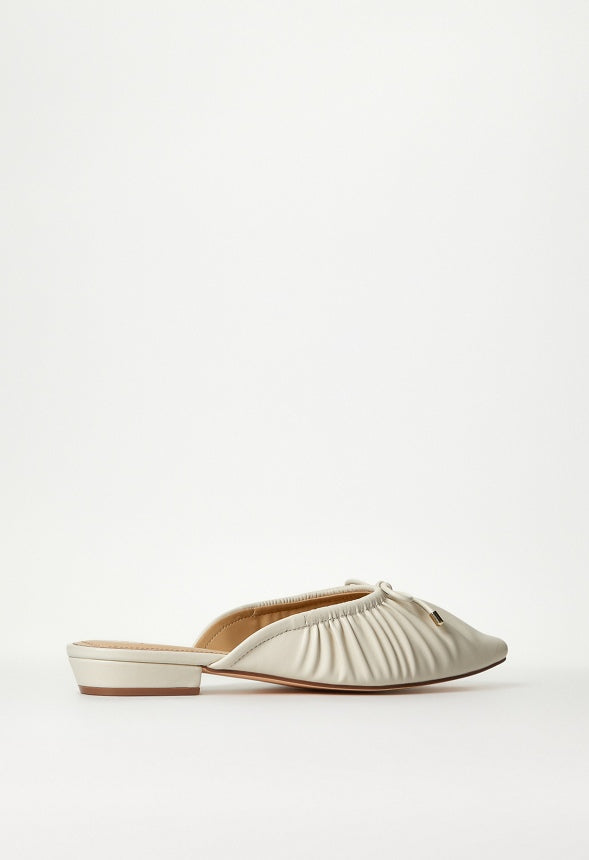 Monette Flat Mule Birch White