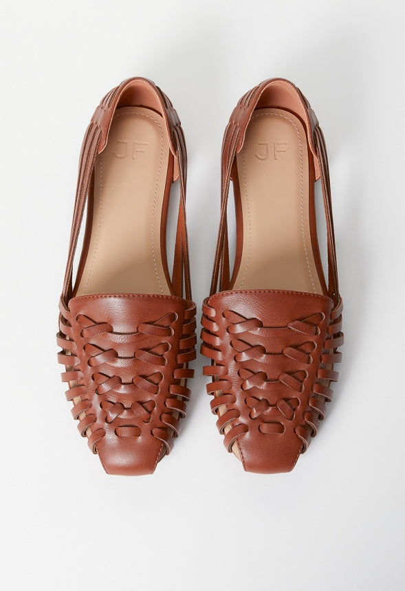 Carla Woven Flat Cognac