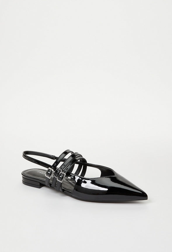 Iryna Slingback Flat Black