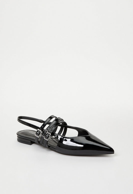 Iryna Slingback Flat Black