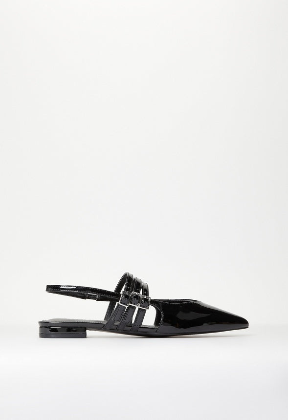 Iryna Slingback Flat Black