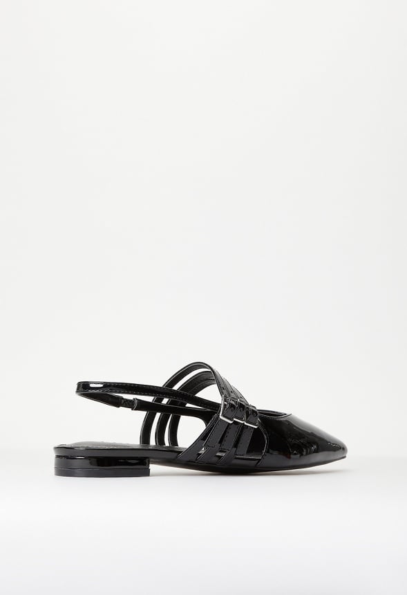 Iryna Slingback Flat Black