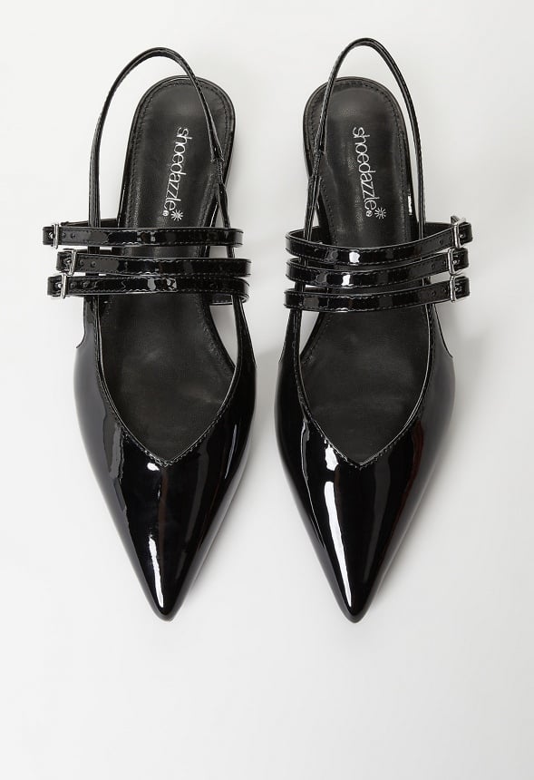 Iryna Slingback Flat Black