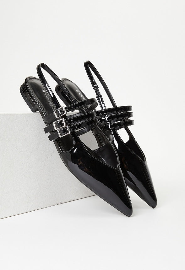 Iryna Slingback Flat Black