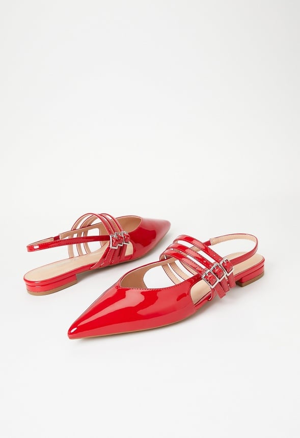 Iryna Slingback Flat Salsa Red