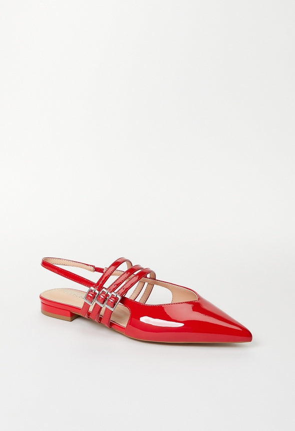 Iryna Slingback Flat Salsa Red