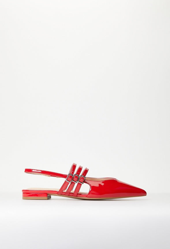 Iryna Slingback Flat Salsa Red