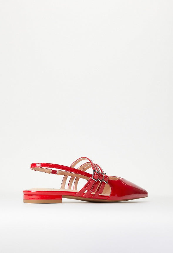 Iryna Slingback Flat Salsa Red
