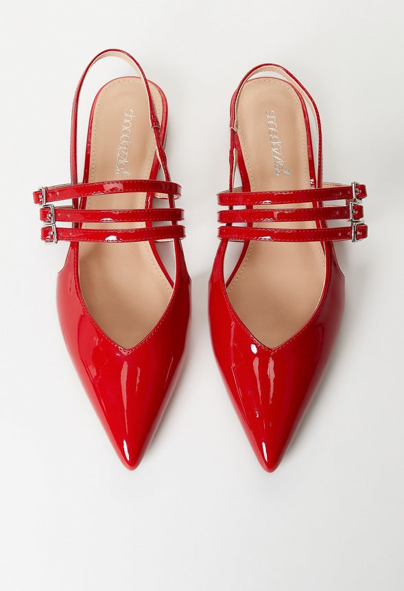 Iryna Slingback Flat Salsa Red