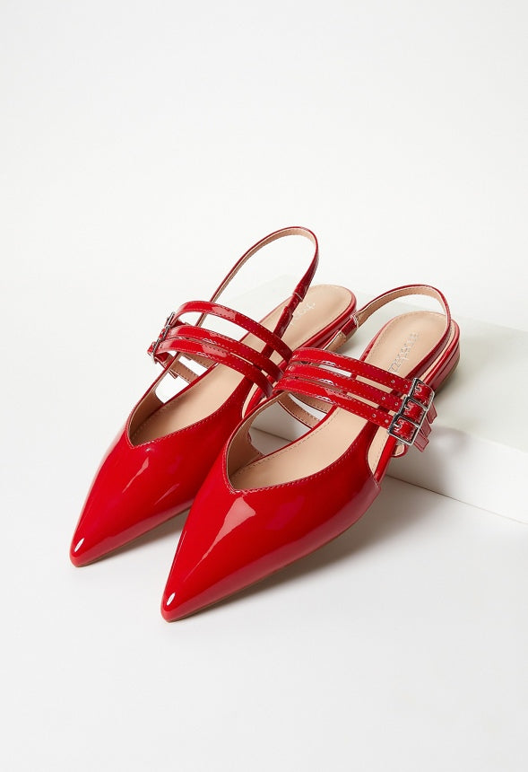 Iryna Slingback Flat Salsa Red