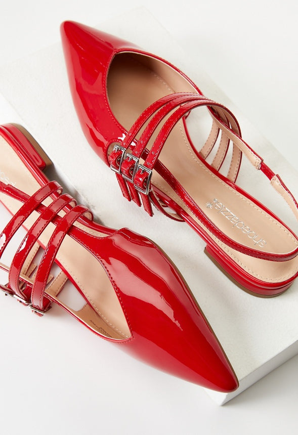 Iryna Slingback Flat Salsa Red