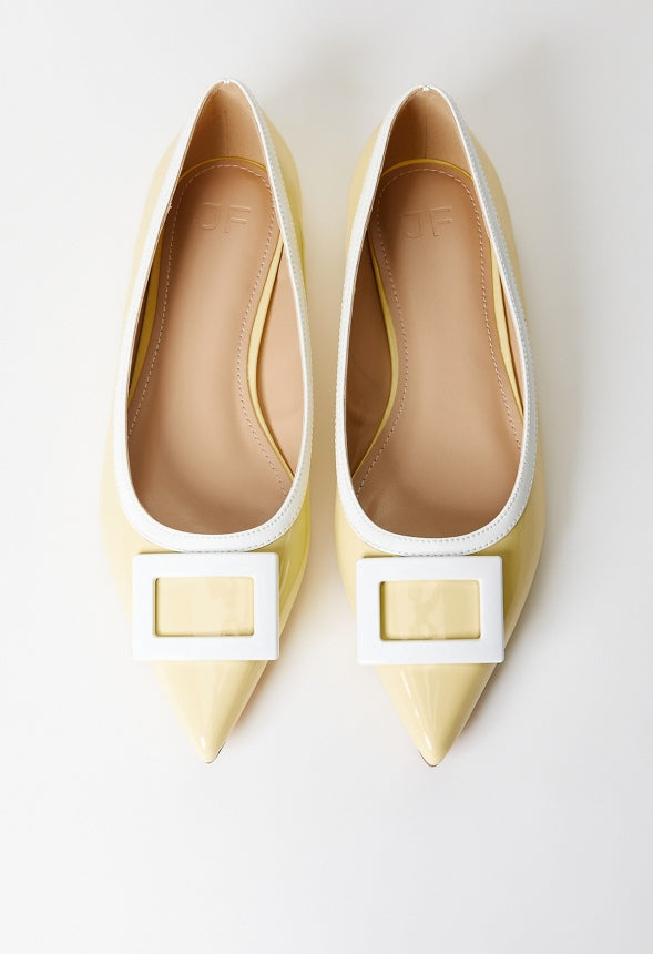 Taryn Ballet Flat Pale Banana/ Bright White