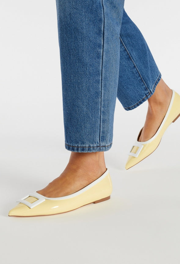Taryn Ballet Flat Pale Banana/ Bright White
