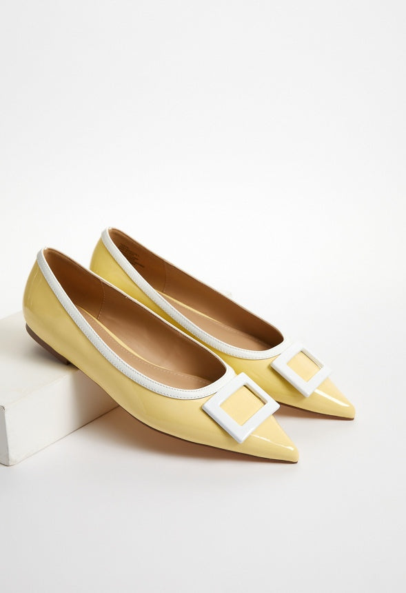 Taryn Ballet Flat Pale Banana/ Bright White