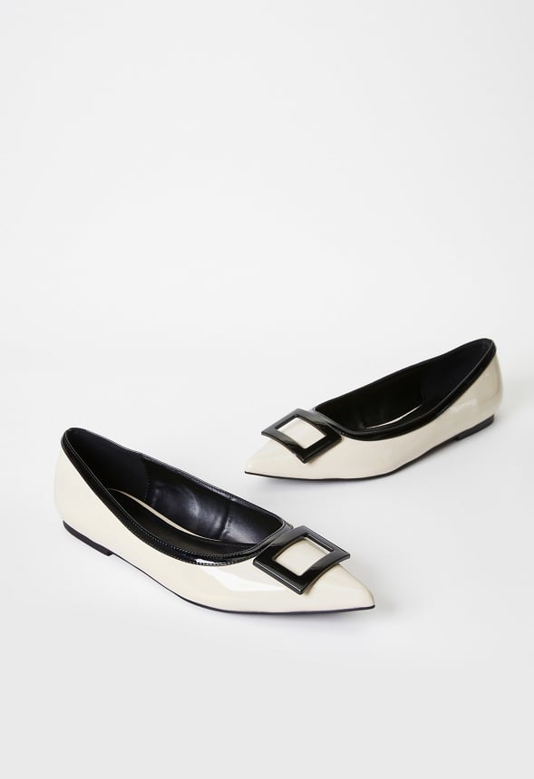 Taryn Ballet Flat Birch White/ Black