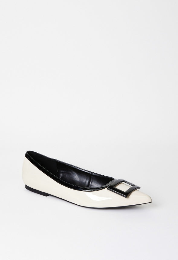 Taryn Ballet Flat Birch White/ Black