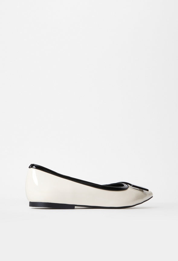 Taryn Ballet Flat Birch White/ Black