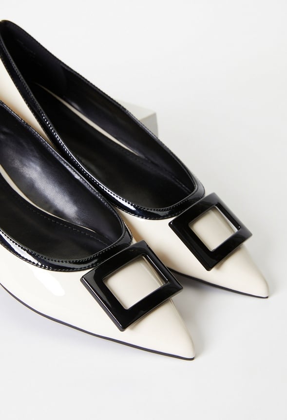 Taryn Ballet Flat Birch White/ Black