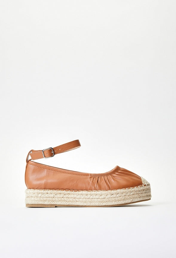 Tessa Espadrille Flat Light Tan