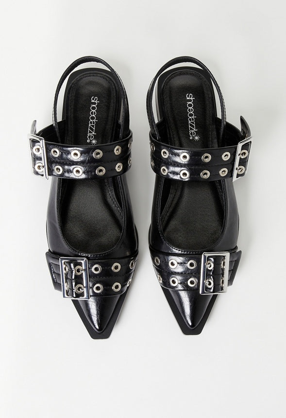 Rhyan Slingback Flat Black