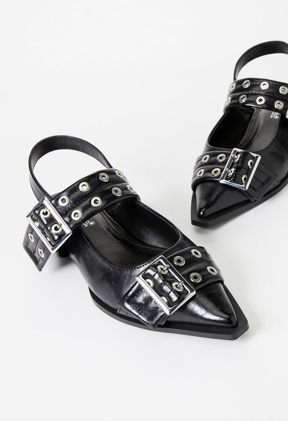 Rhyan Slingback Flat Black