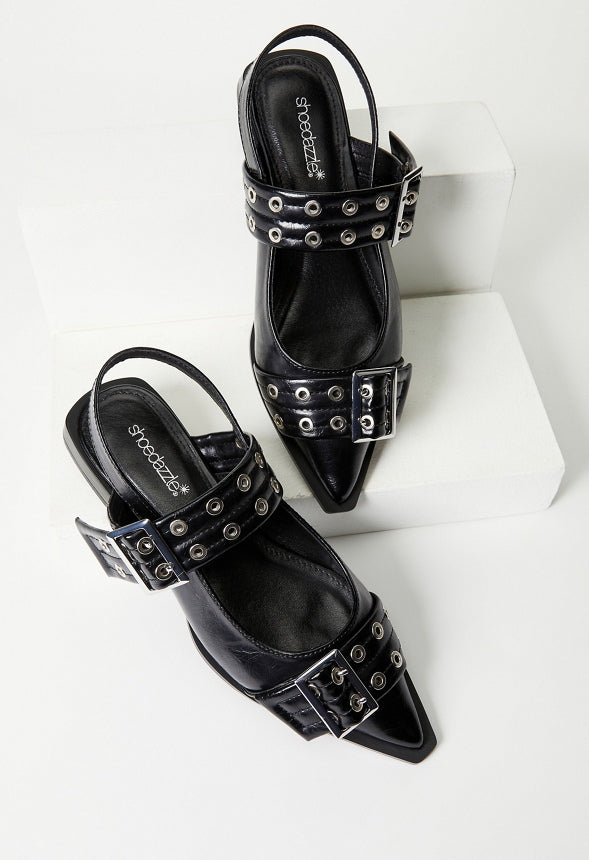Rhyan Slingback Flat Black