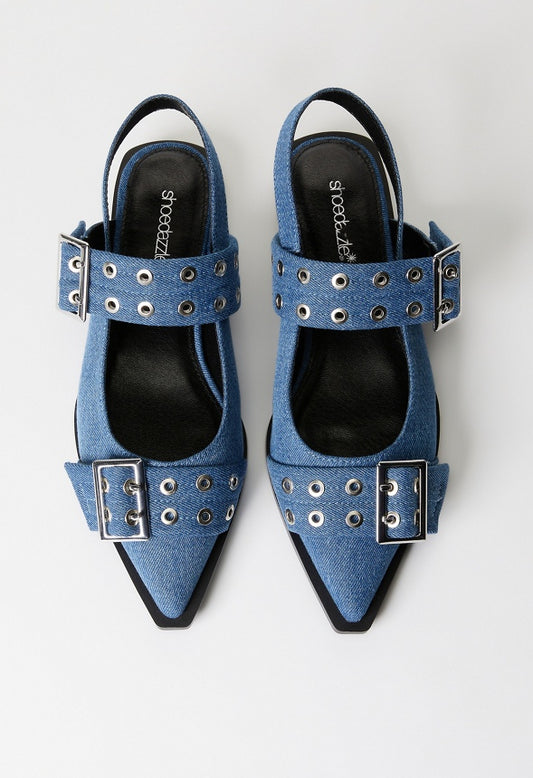 Rhyan Slingback Flat Denim