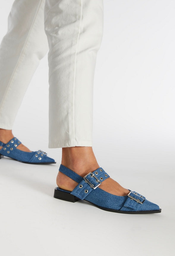 Rhyan Slingback Flat Denim