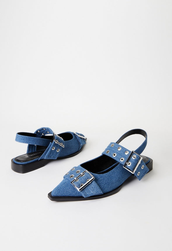 Rhyan Slingback Flat Denim