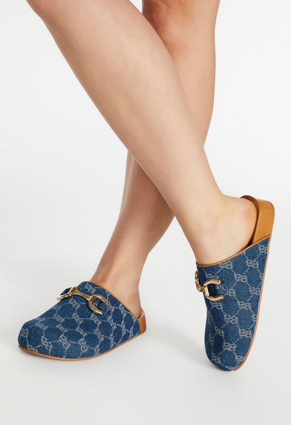 Brea Flat Mule Denim