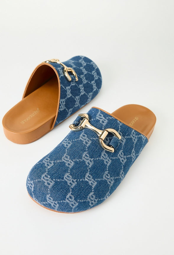 Brea Flat Mule Denim