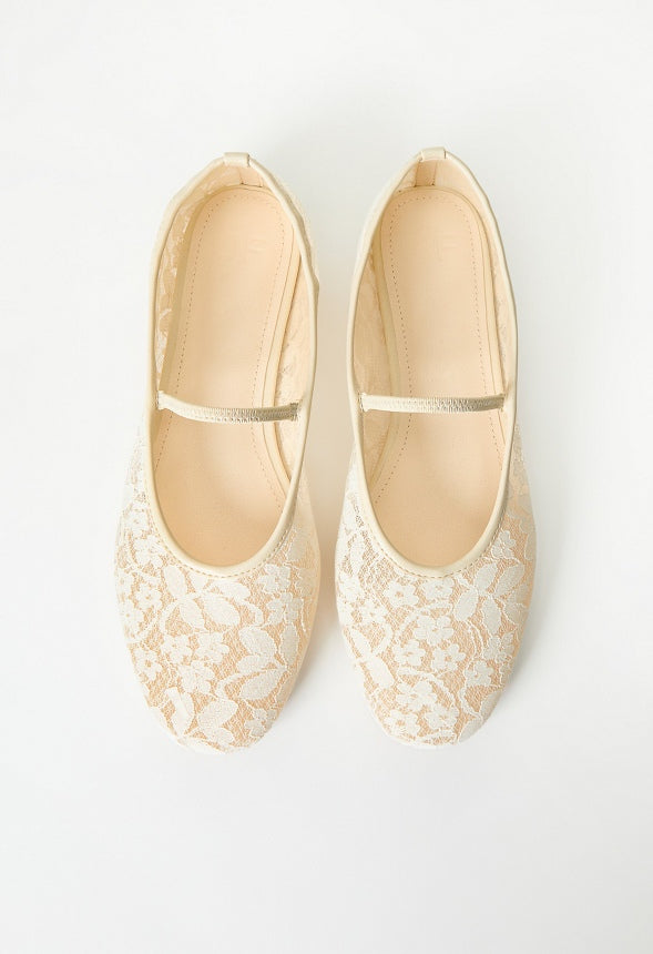Lucy Mary Jane Flat Birch White