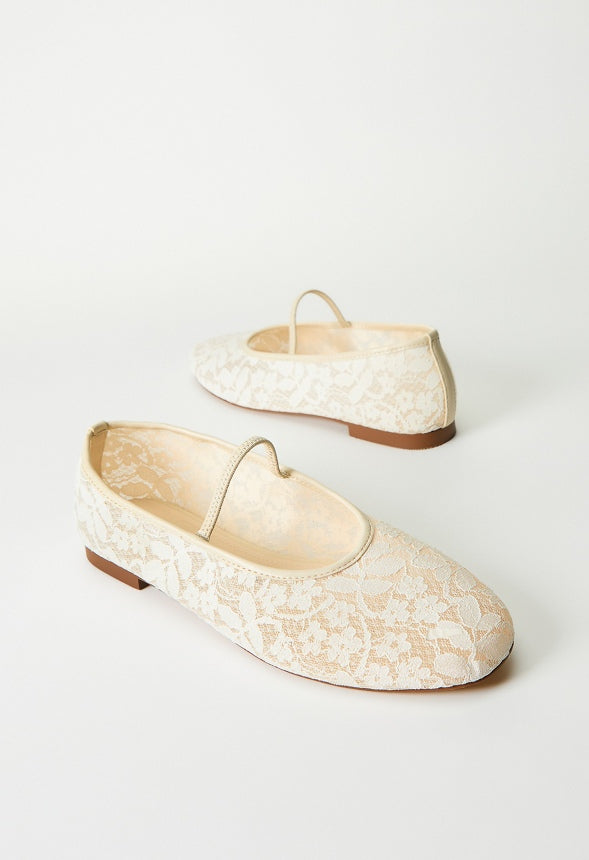 Lucy Mary Jane Flat Birch White