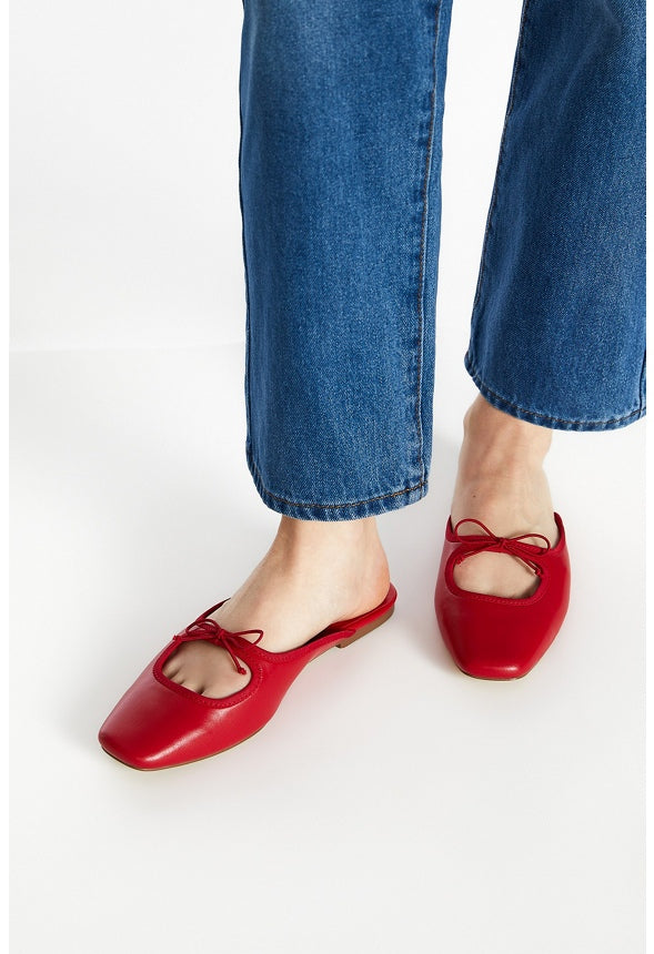 Seraphine Flat Mule Salsa Red