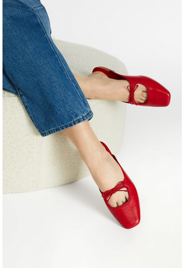 Seraphine Flat Mule Salsa Red