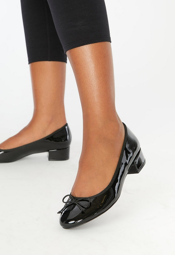 Madelaine Block Heeled Pump Black