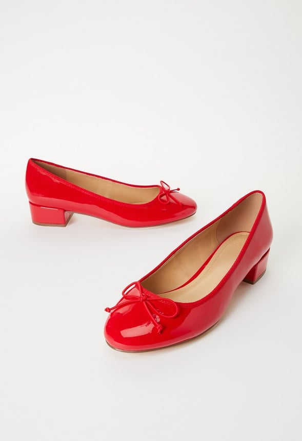 Madelaine Block Heeled Pump Salsa Red