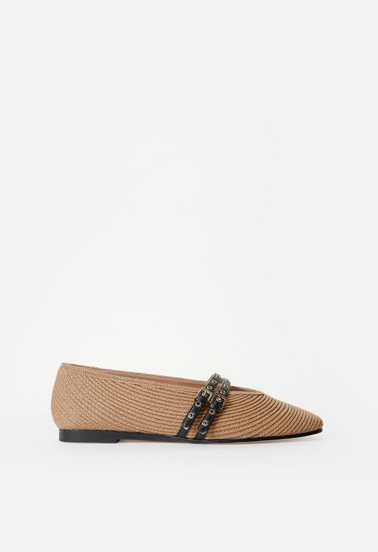 Lyndsey Ballet Flat Natural/ Black