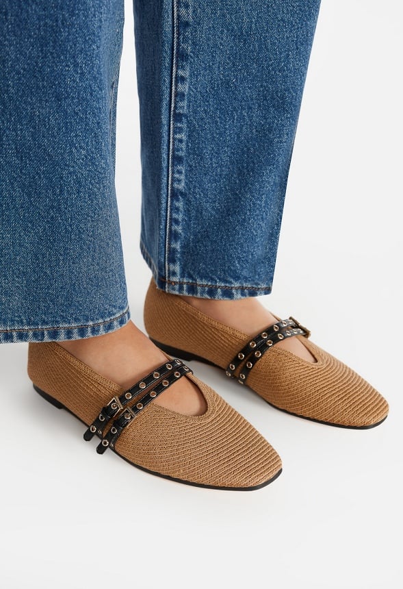 Lyndsey Ballet Flat Natural/ Black