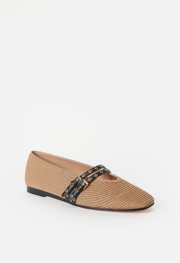 Lyndsey Ballet Flat Natural/ Black