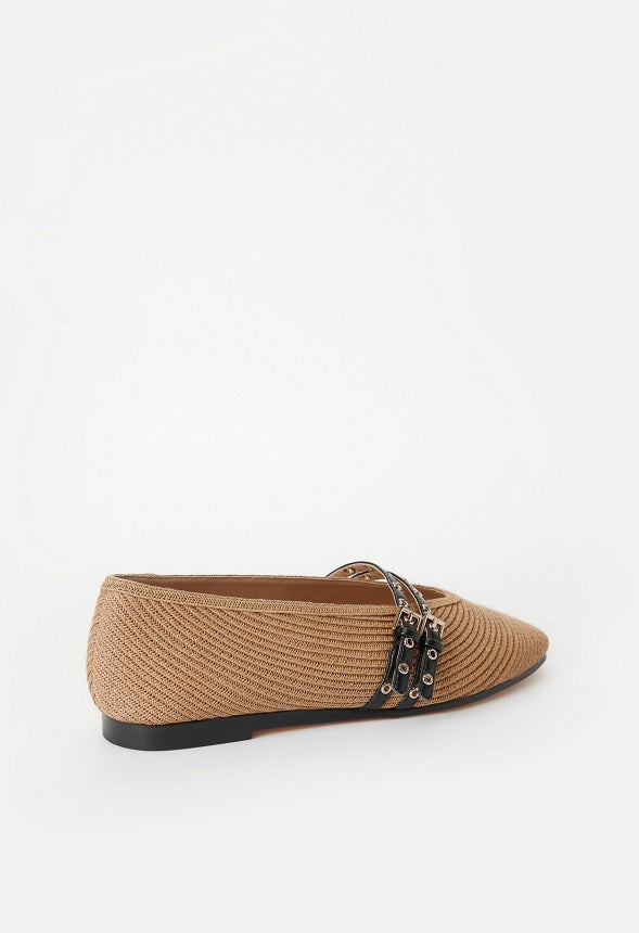 Lyndsey Ballet Flat Natural/ Black