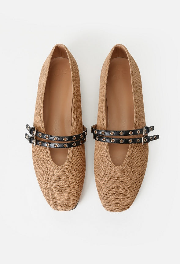 Lyndsey Ballet Flat Natural/ Black