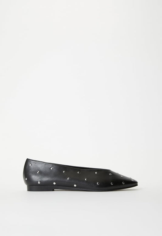Beth Ballet Flat Black/ Silver