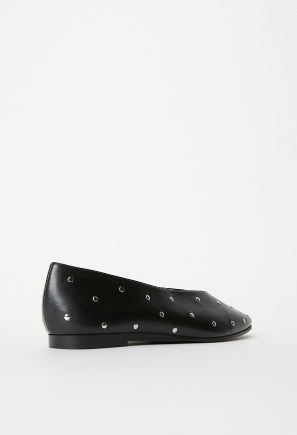 Beth Ballet Flat Black/ Silver
