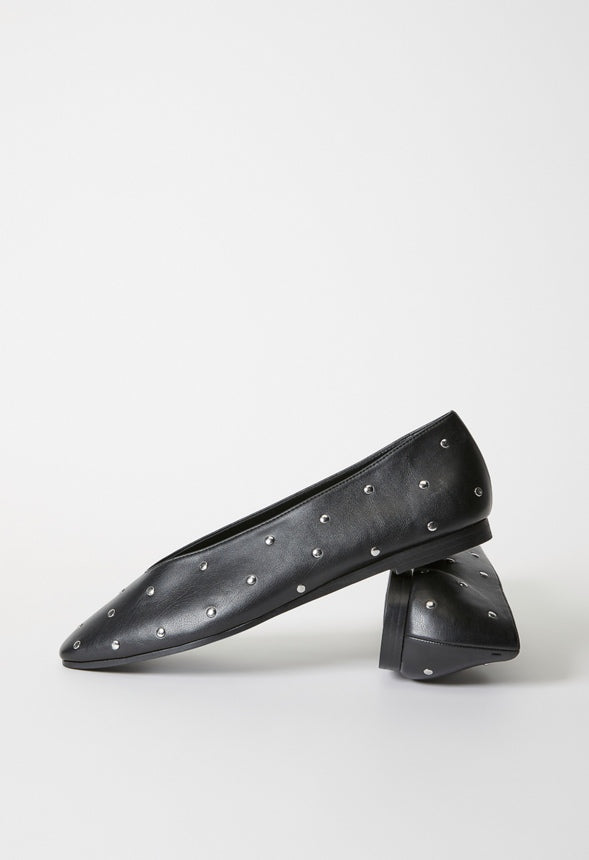 Beth Ballet Flat Black/ Silver